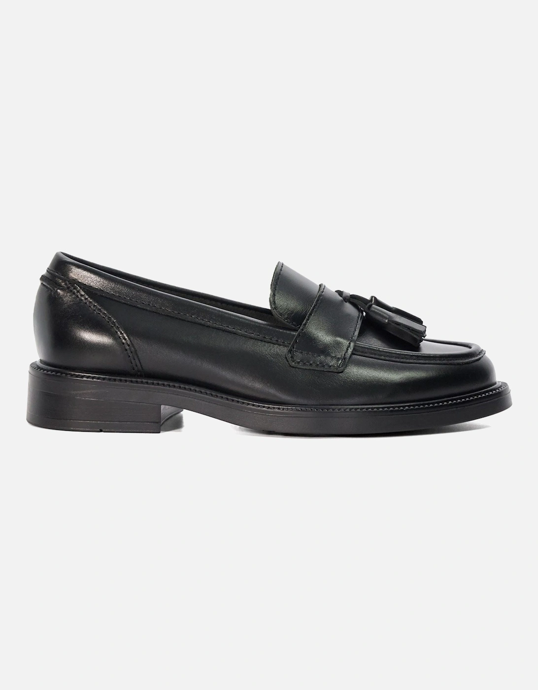 Dune Garda Leather Women's Black Loafers