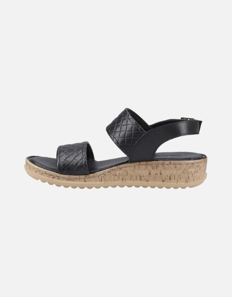 Ebony Woven Leather Women's Black Sandals
