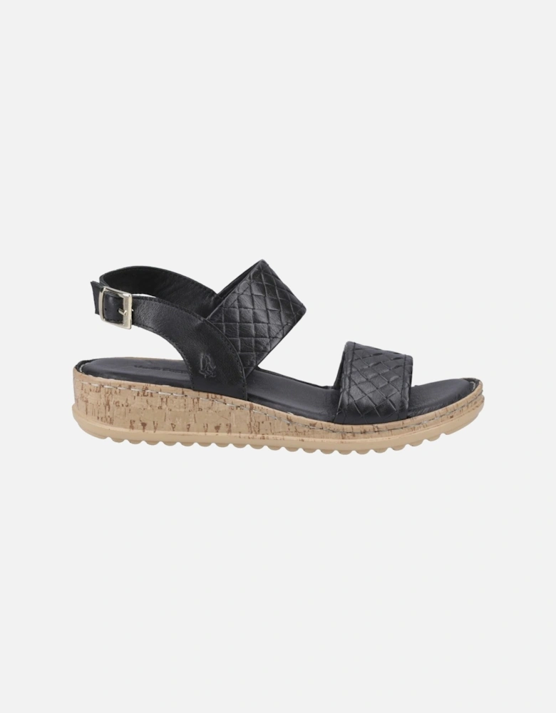 Ebony Woven Leather Women's Black Sandals