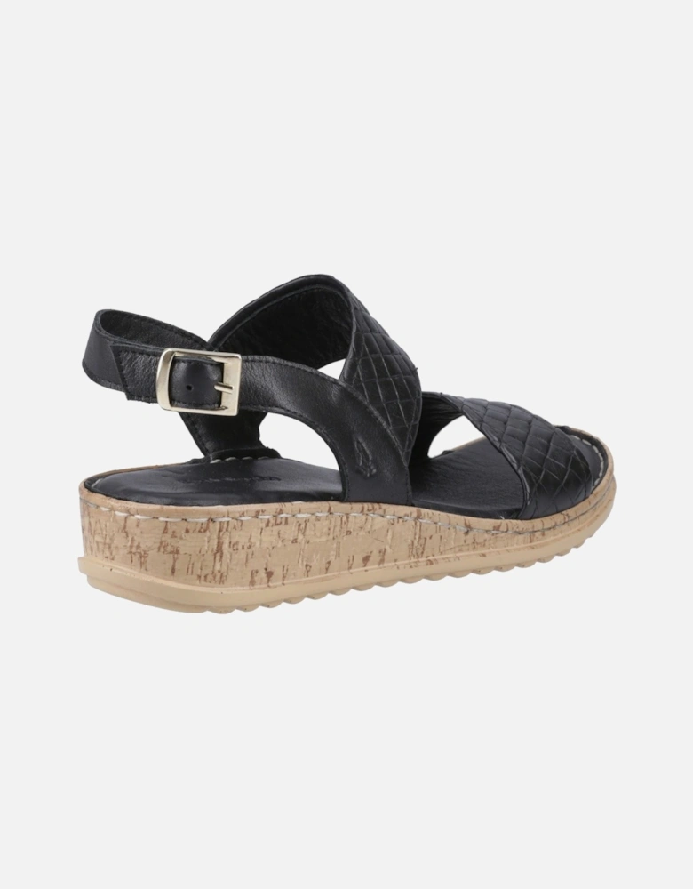 Ebony Woven Leather Women's Black Sandals