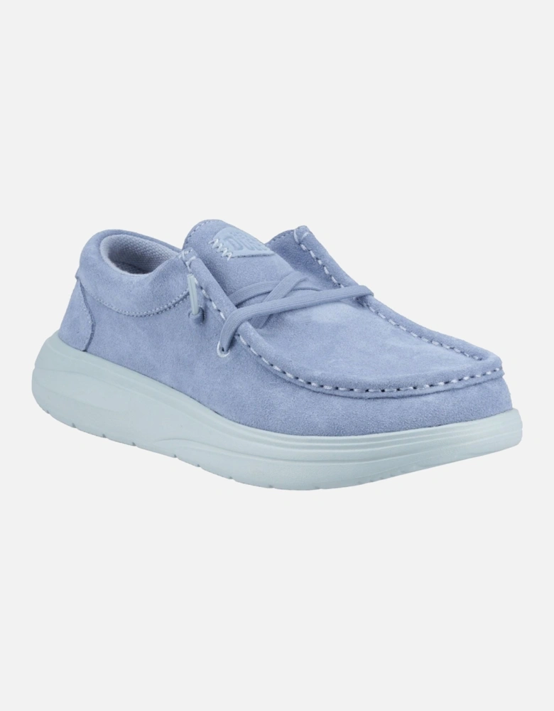 HEYDUDE Wendy COMF Suede Leather Women's Faded Denim/Cloud Blue Moccasins Shoes