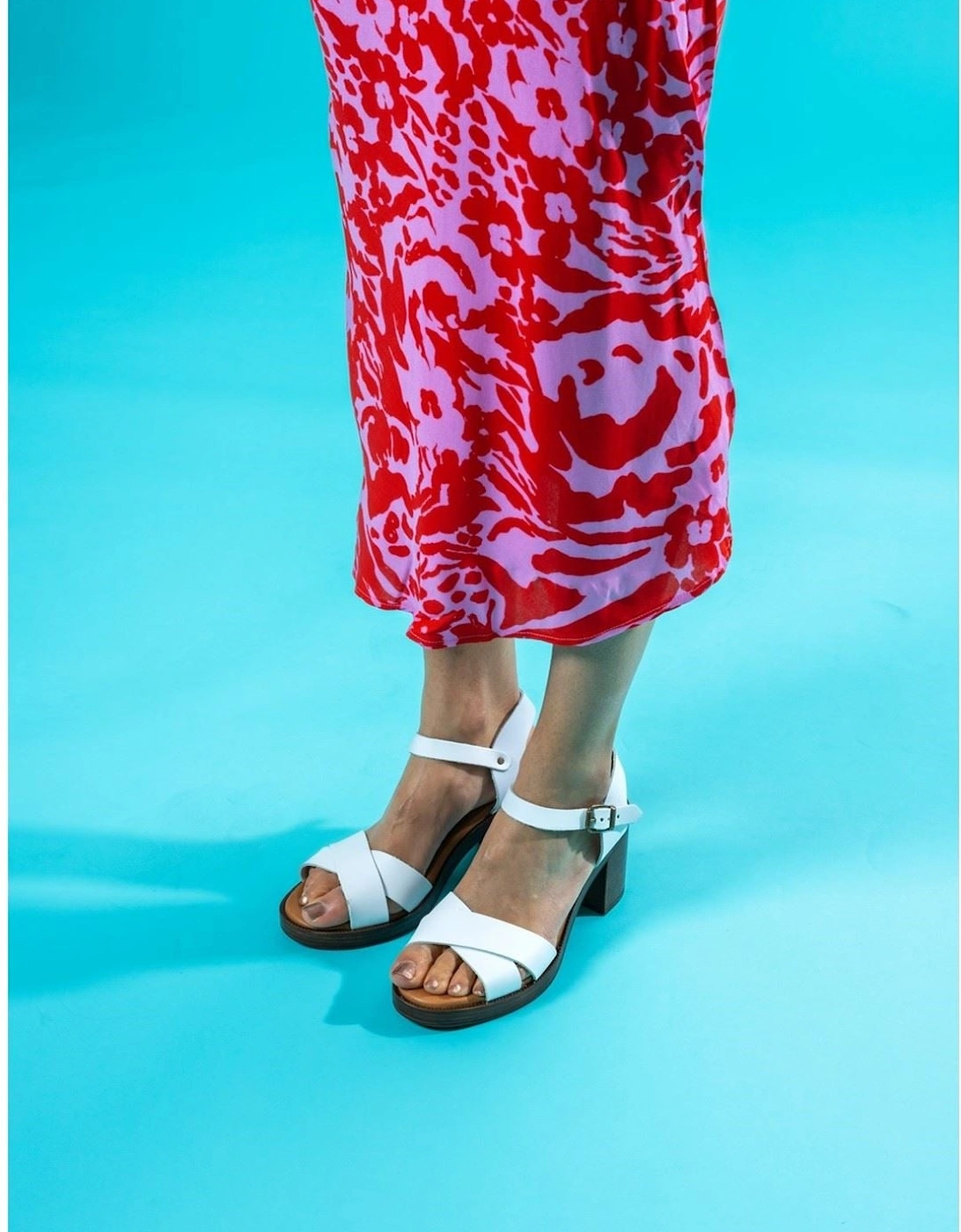 Georgia Leather Women's White Sandals