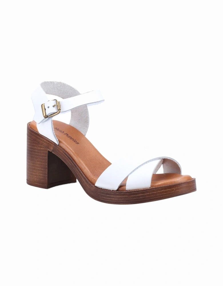 Georgia Leather Women's White Sandals