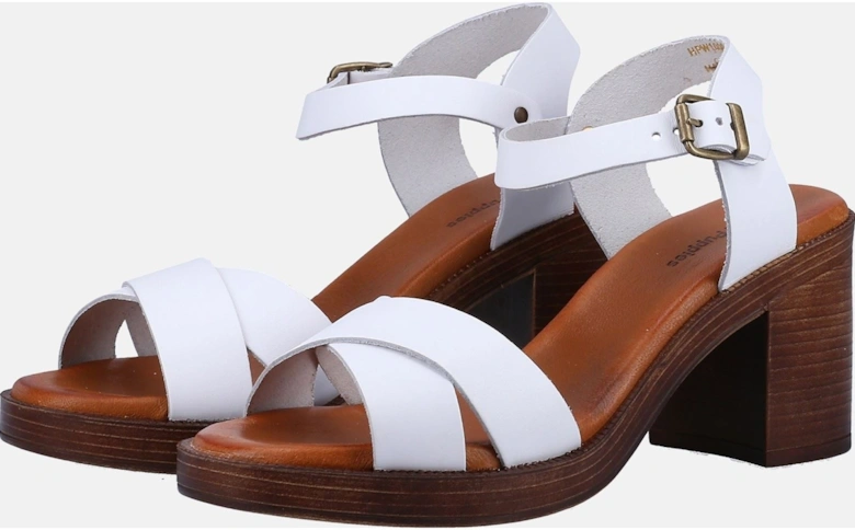 Georgia Leather Women's White Sandals