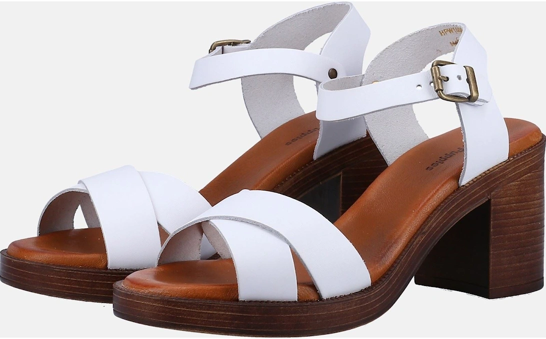 Georgia Leather Women's White Sandals