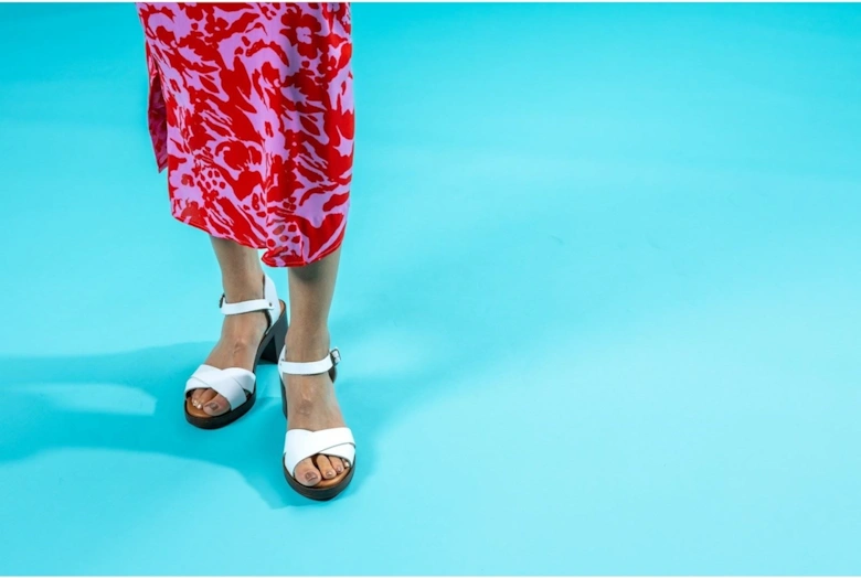 Georgia Leather Women's White Sandals