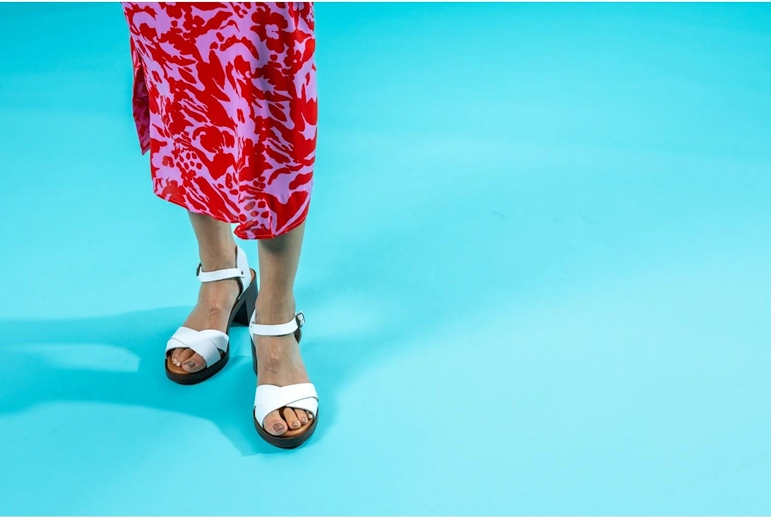 Georgia Leather Women's White Sandals