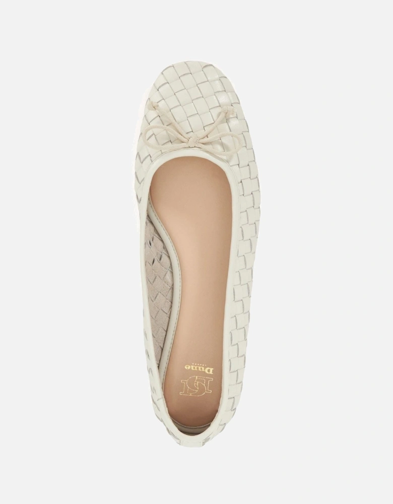 Dune Heat Leather Women's Ecru Flats