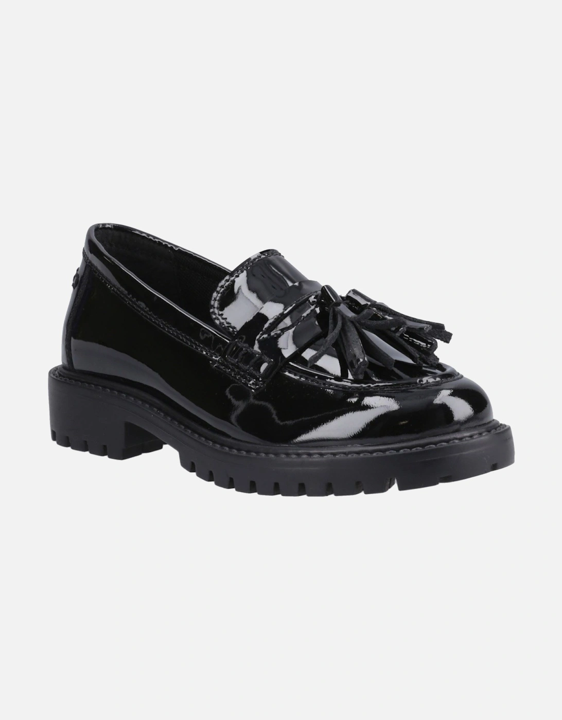 Abigail Patent Senior Leather Girls's Black Loafers, 6 of 5