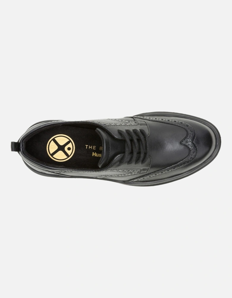 Joy Leather Women's Black/Black Brogues Shoes