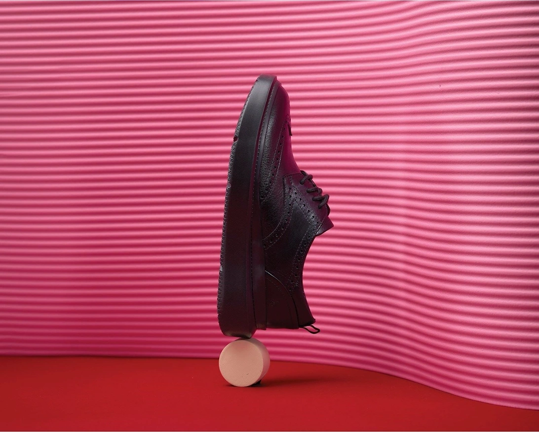 Joy Leather Women's Black/Black Brogues Shoes