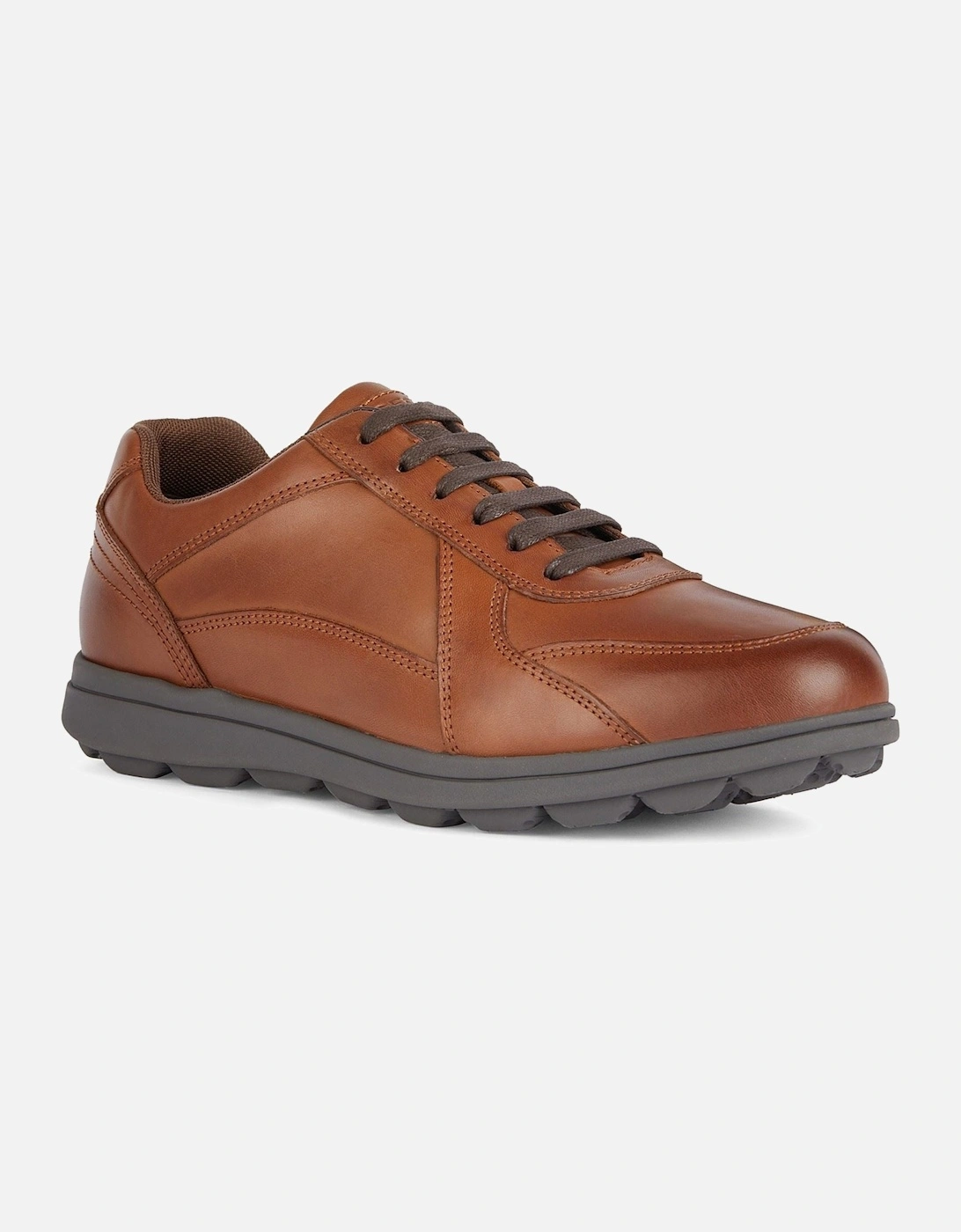 U SPHERICA EC12 Leather Bovine Full Grain Men's Cognac Trainers, 8 of 7