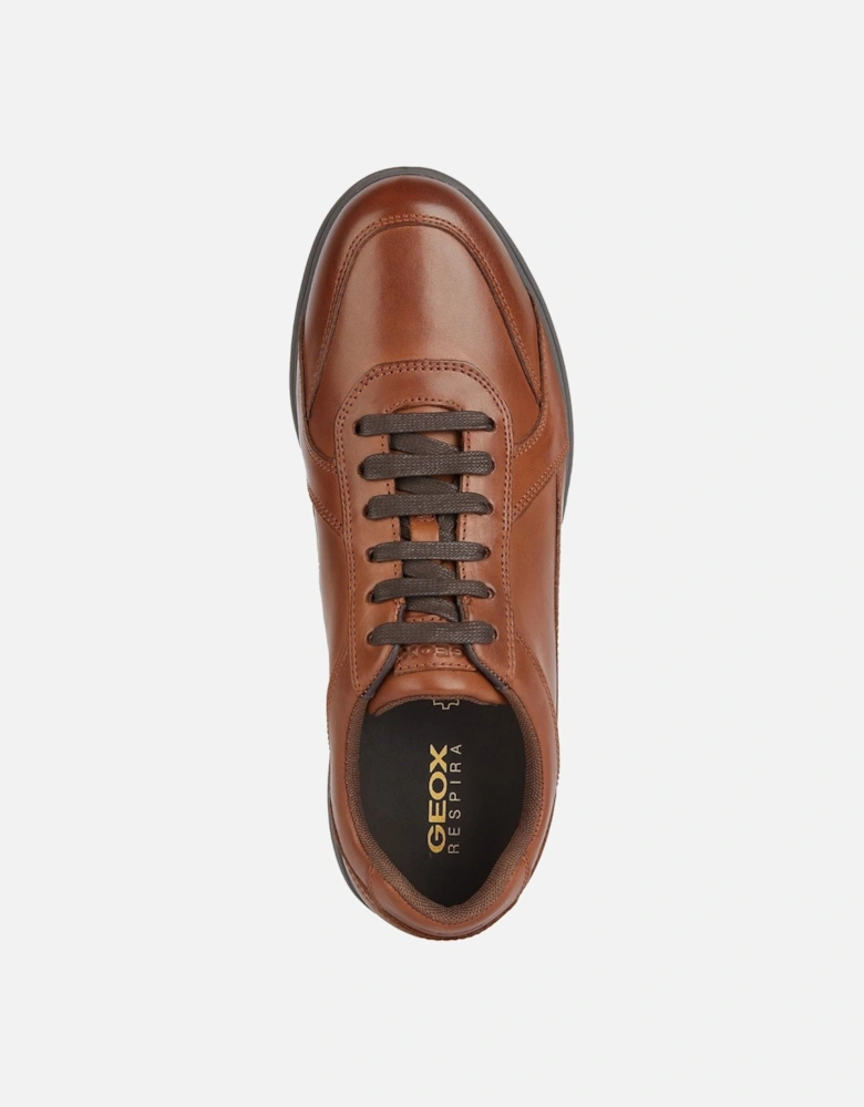 U SPHERICA EC12 Leather Bovine Full Grain Men's Cognac Trainers