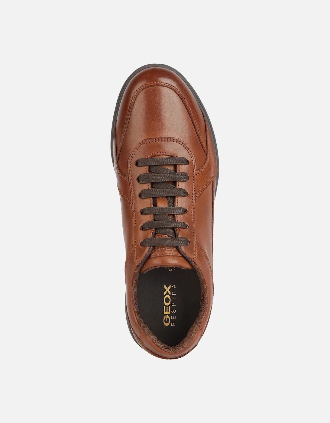 U SPHERICA EC12 Leather Bovine Full Grain Men's Cognac Trainers