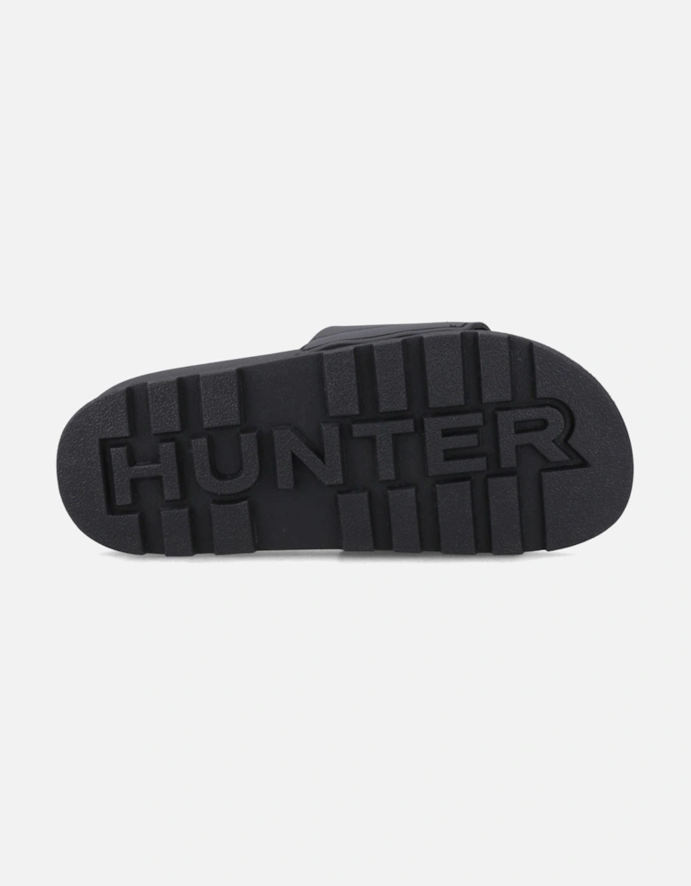 Core Embossed Slider Polyester Women's Black Slides