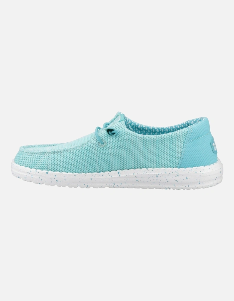 HEYDUDE Wendy Stretch Sox Polyester Blend Women's Ceramic Blue Moccasins Shoes