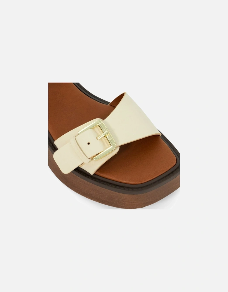 Dune Luno Leather Women's Ecru Sandals
