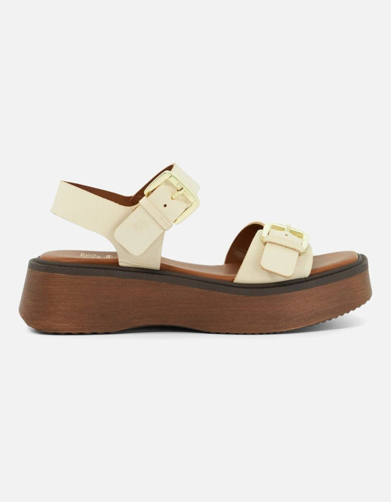 Dune Luno Leather Women's Ecru Sandals