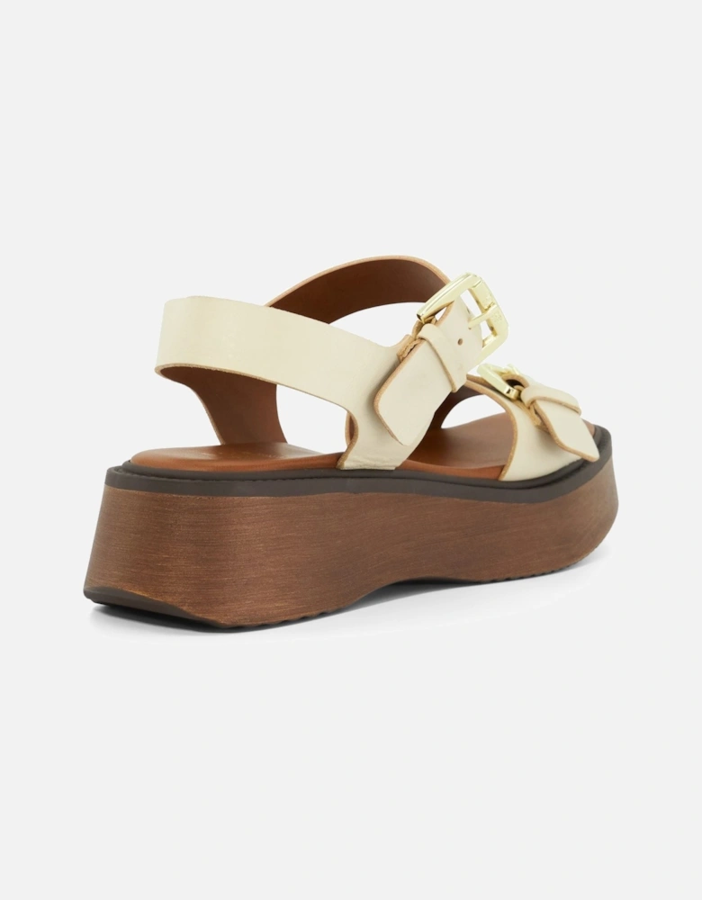 Dune Luno Leather Women's Ecru Sandals