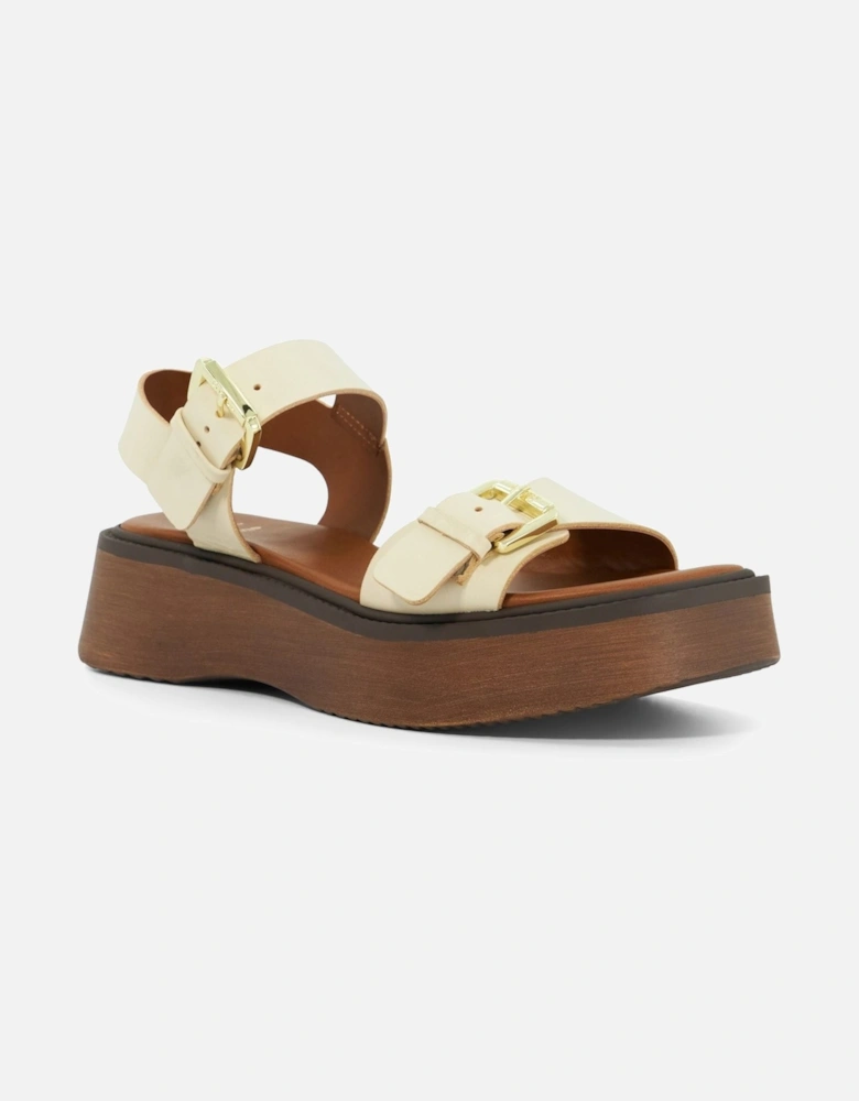 Dune Luno Leather Women's Ecru Sandals