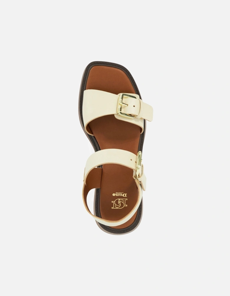 Dune Luno Leather Women's Ecru Sandals