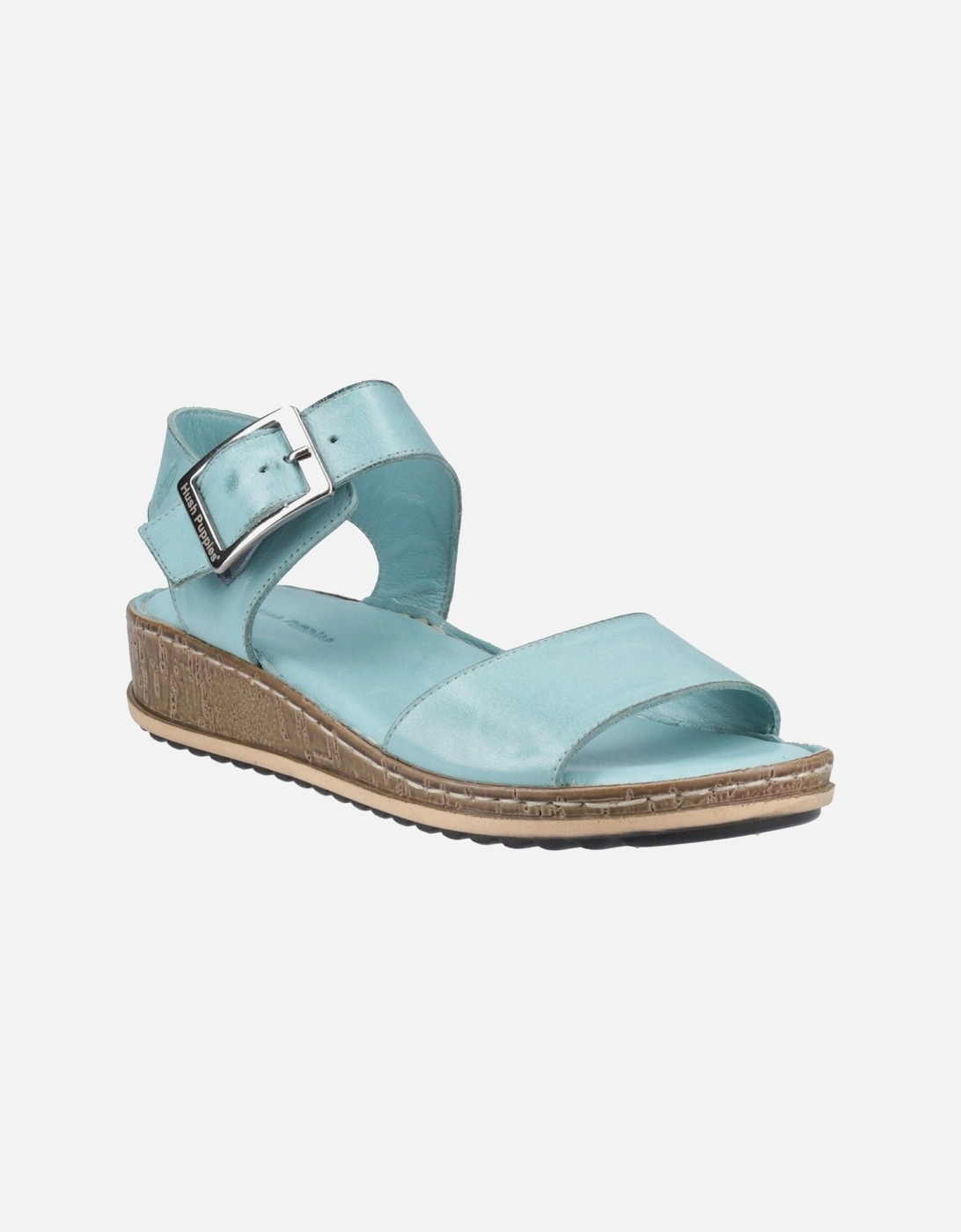 Ellie Leather Women's Aqua Sandals, 6 of 5