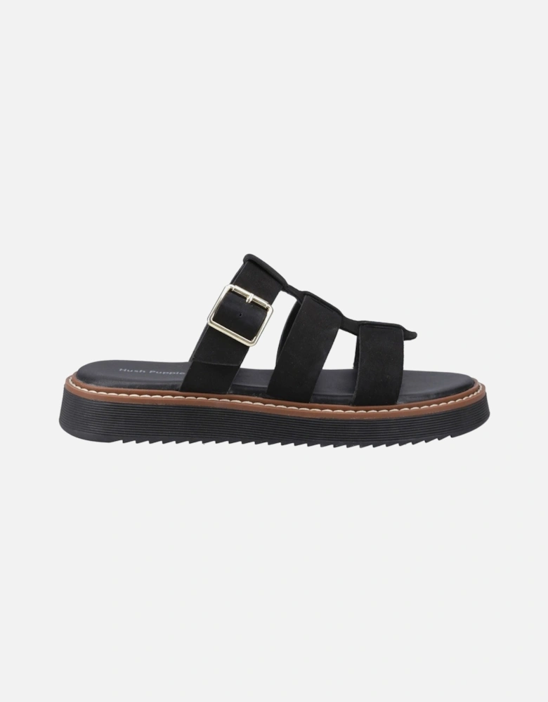 Celeste Slide Leather Women's Black Sandals