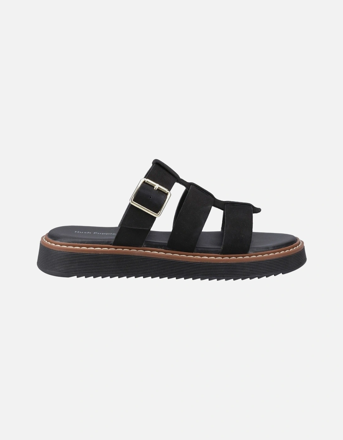 Celeste Slide Leather Women's Black Sandals