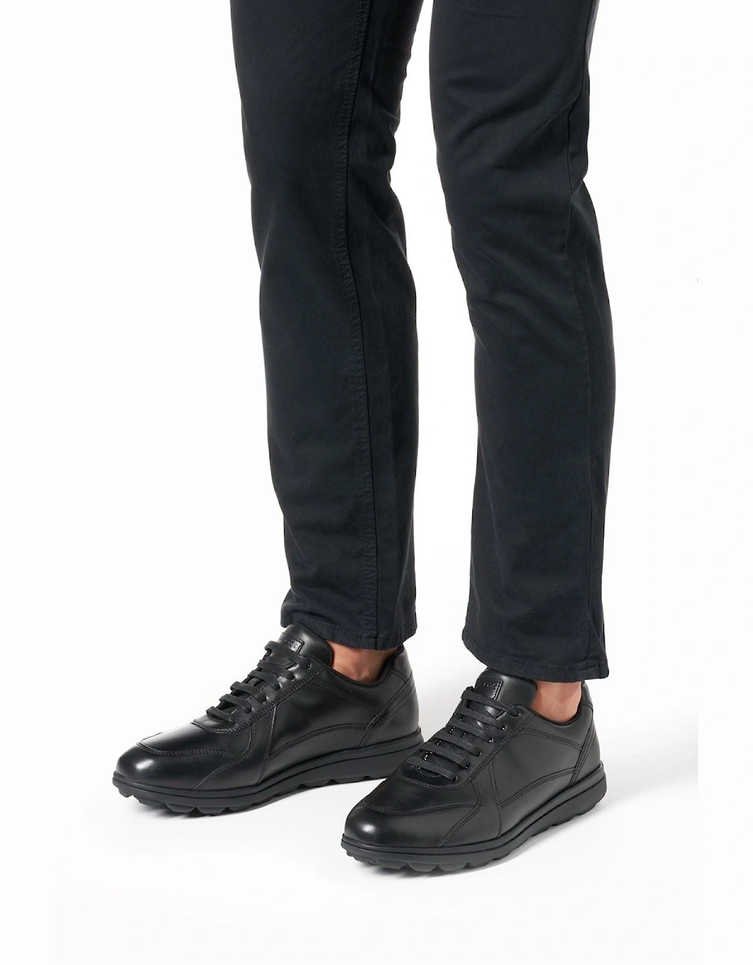 U SPHERICA EC12 Leather Bovine Full Grain Men's Black Trainers