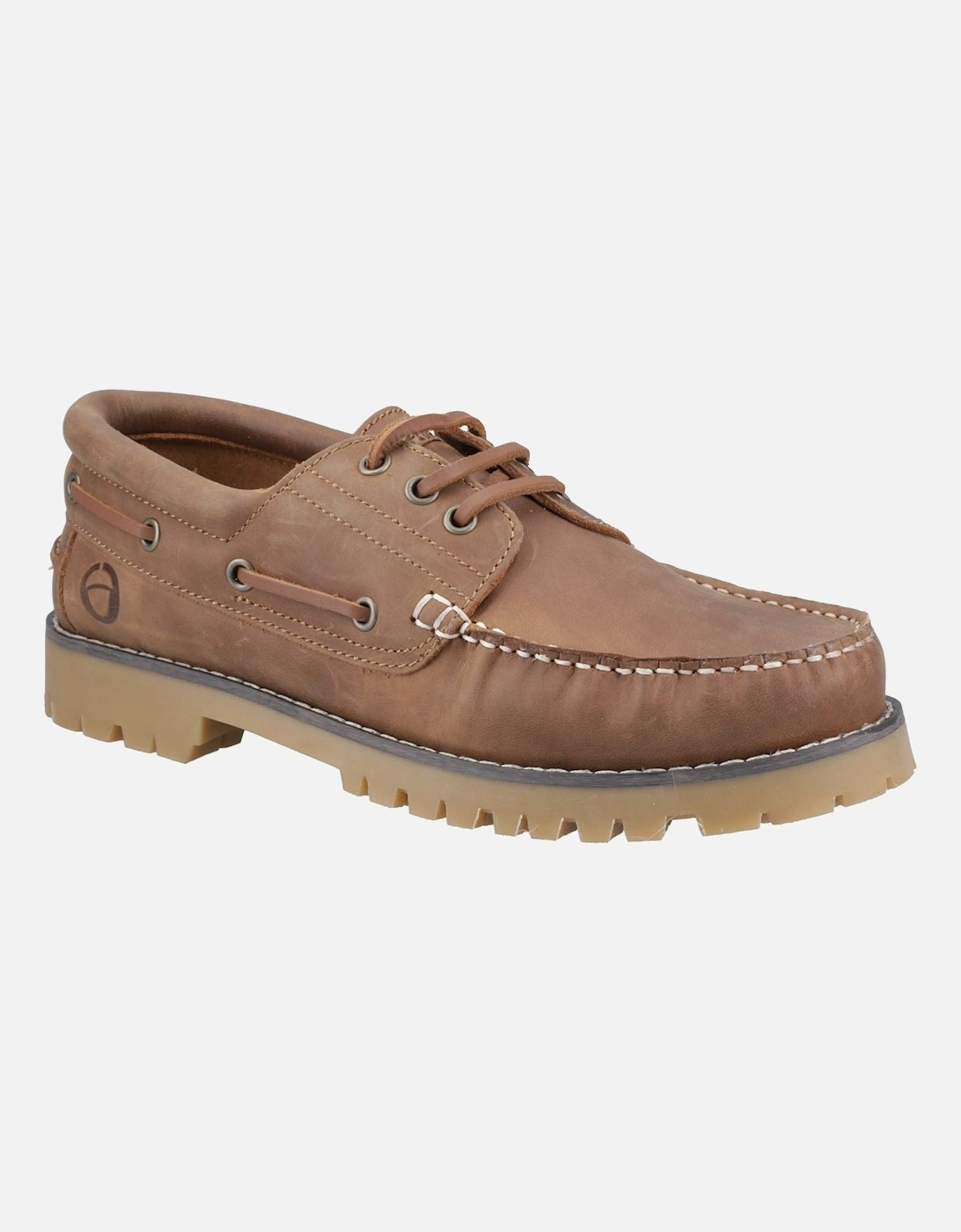 Inglecote Leather Men's Camel Boat Shoes, 7 of 6
