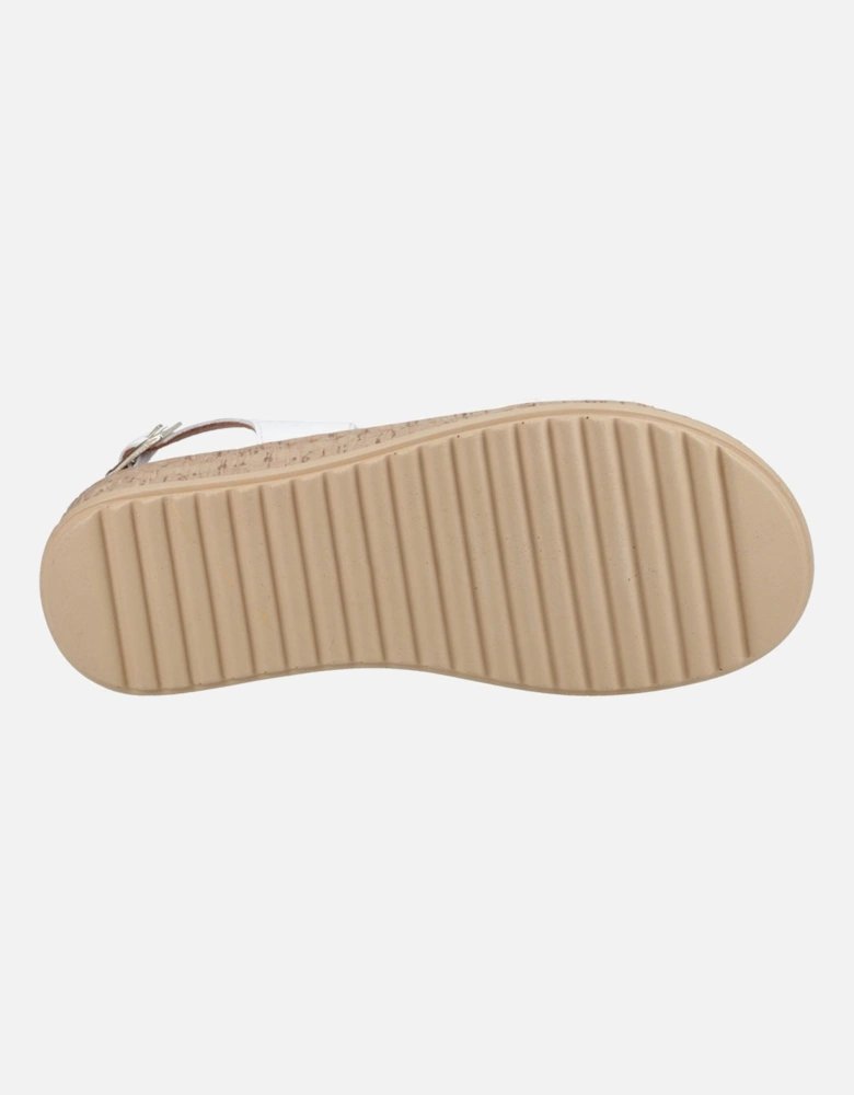 Ebony Wide Fit Leather Women's White Sandals