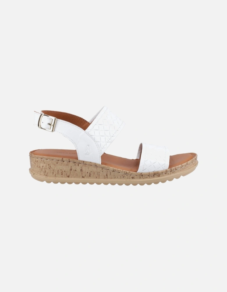Ebony Wide Fit Leather Women's White Sandals