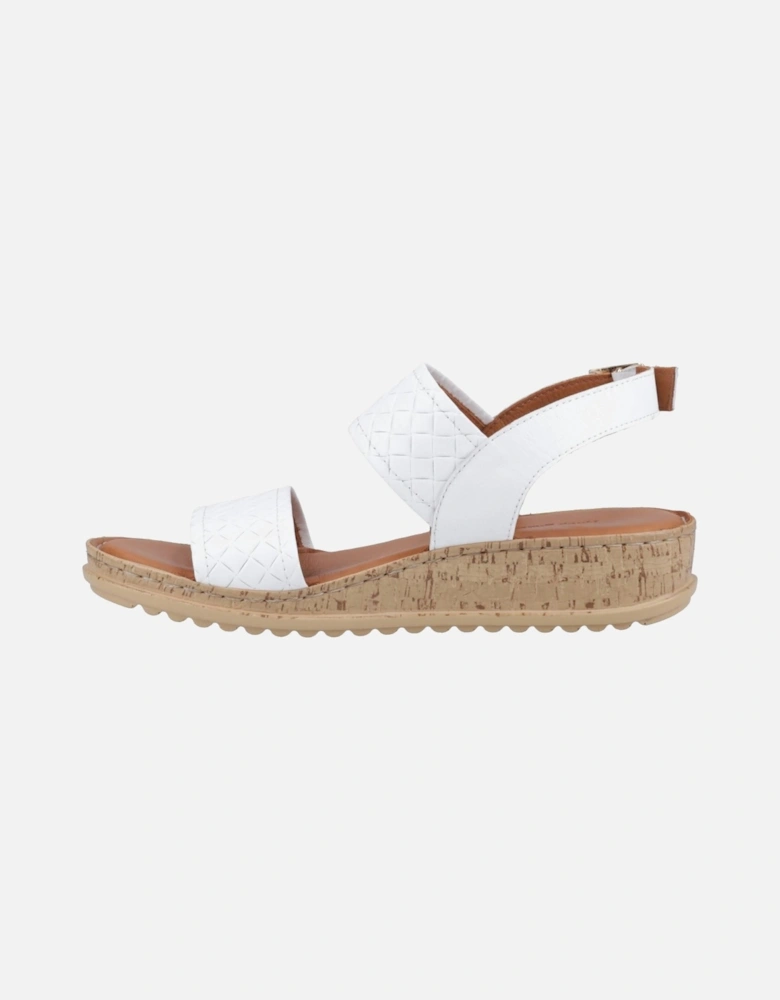 Ebony Wide Fit Leather Women's White Sandals