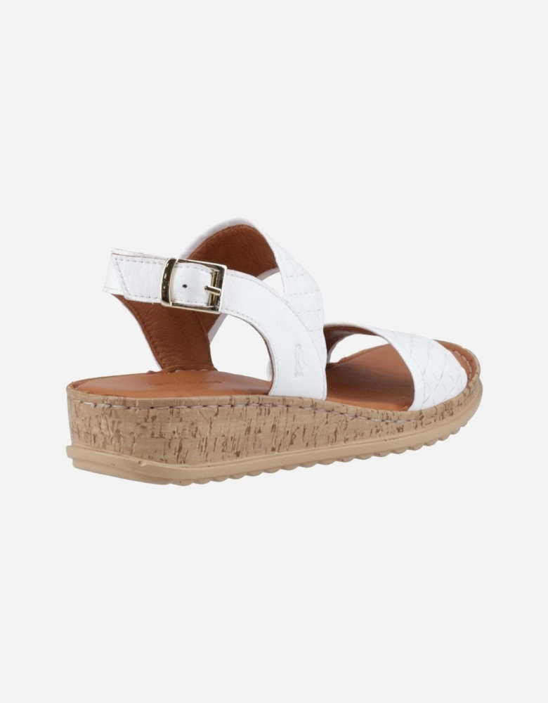 Ebony Wide Fit Leather Women's White Sandals