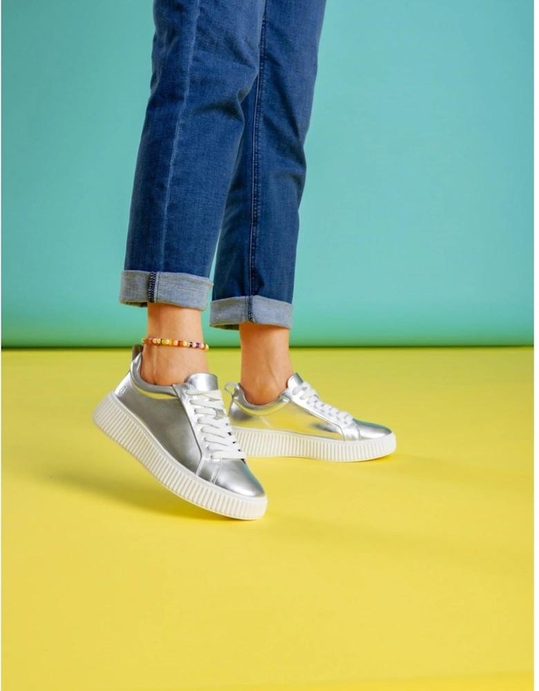 Harlow Leather Women's Silver Trainers