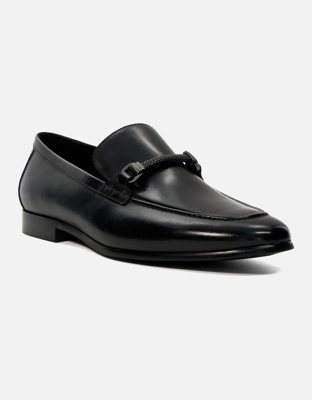 Dune Scilly Leather Men's Black Loafers, 7 of 6