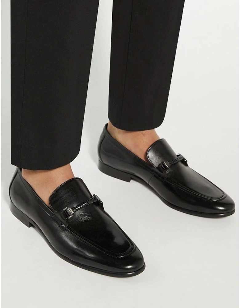 Dune Scilly Leather Men's Black Loafers