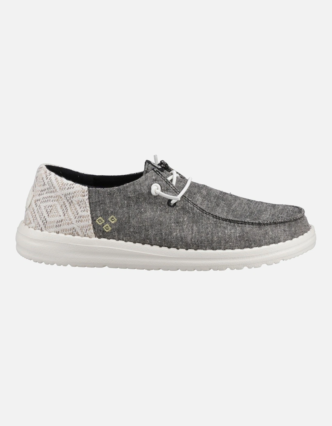 HEYDUDE Wendy Funk Surf Baja Cotton Blend Women's Black/Multi Moccasins Shoes