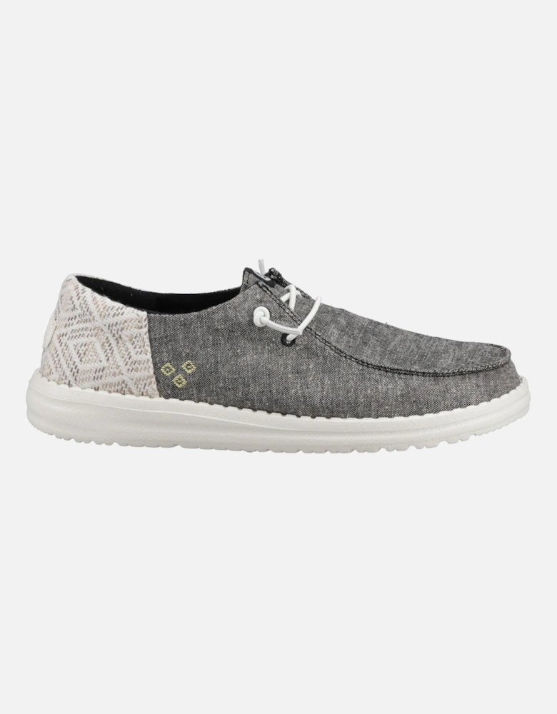HEYDUDE Wendy Funk Surf Baja Cotton Blend Women's Black/Multi Moccasins Shoes