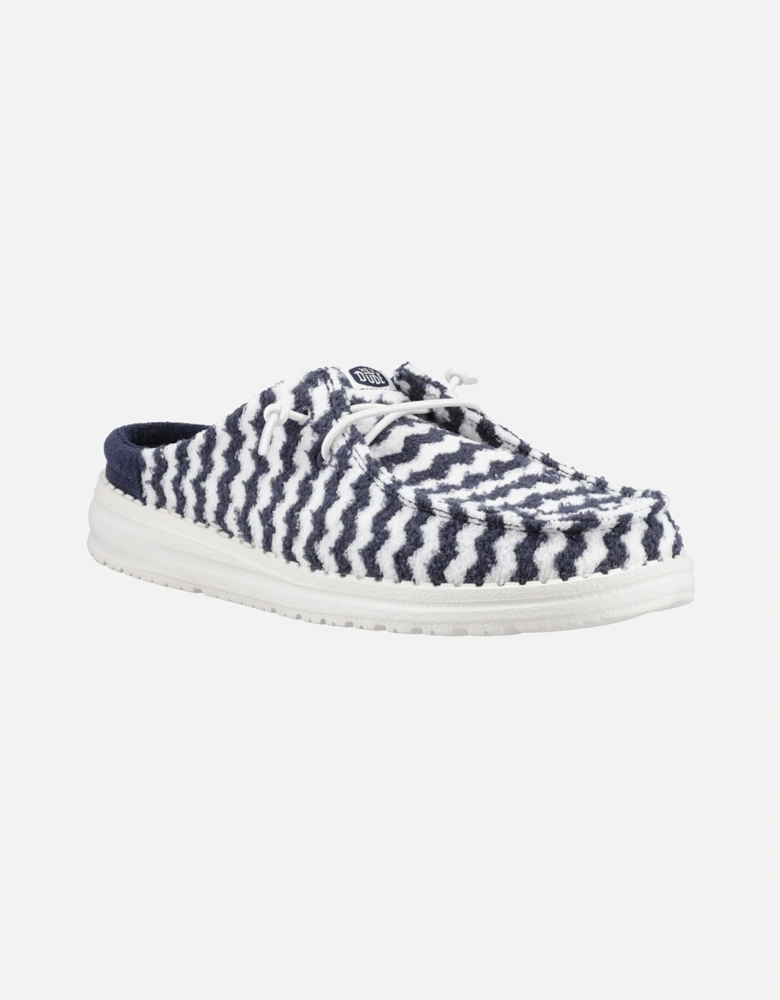 HEYDUDE Wendy Slip Terry Stripe Polyester Women's Navy Blazer/Egret Mules, 10 of 9