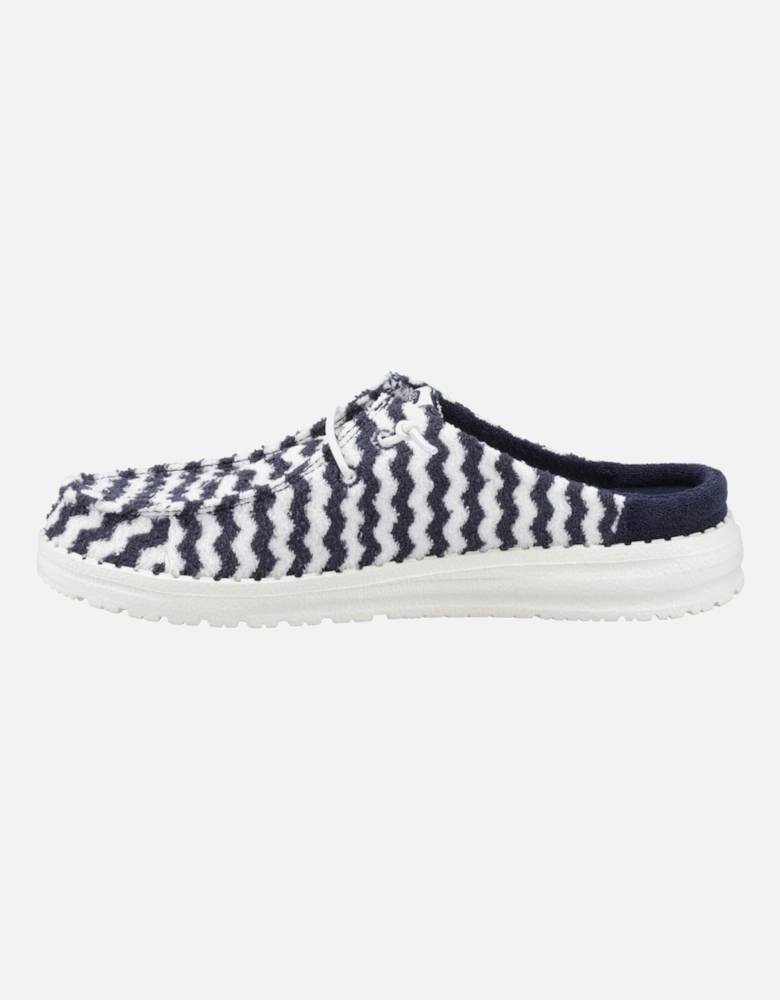 HEYDUDE Wendy Slip Terry Stripe Polyester Women's Navy Blazer/Egret Mules