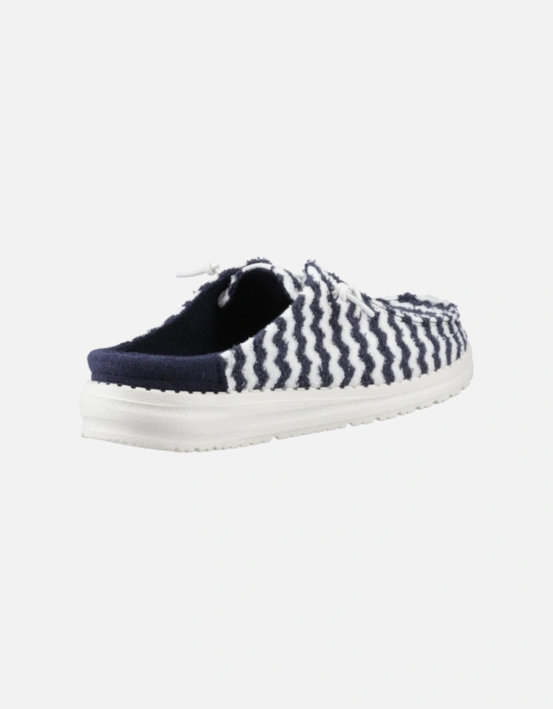 HEYDUDE Wendy Slip Terry Stripe Polyester Women's Navy Blazer/Egret Mules