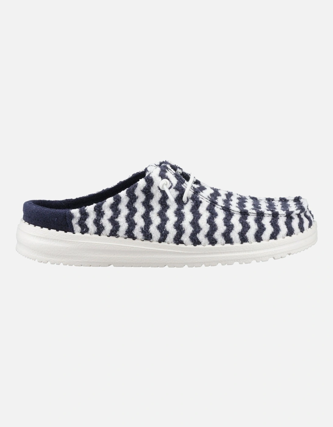 HEYDUDE Wendy Slip Terry Stripe Polyester Women's Navy Blazer/Egret Mules