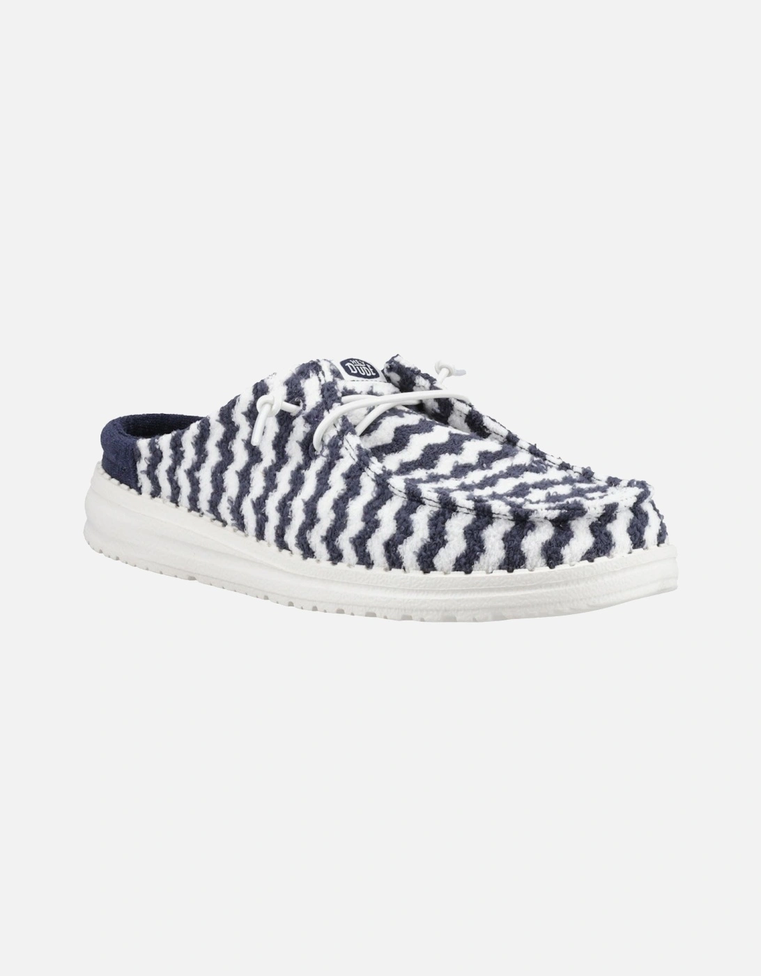 HEYDUDE Wendy Slip Terry Stripe Polyester Women's Navy Blazer/Egret Mules