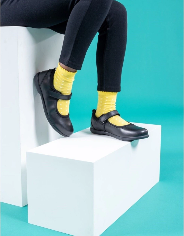 Bianca SNR Leather Girls's Black Shoes