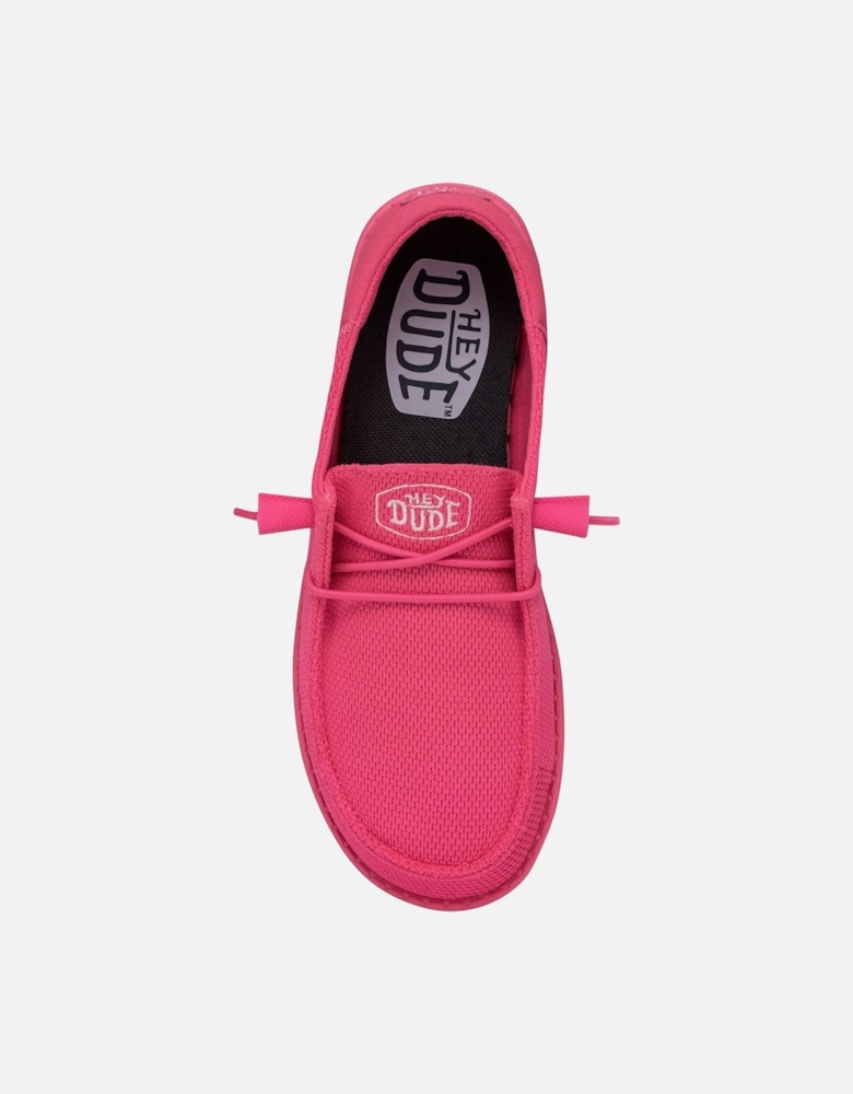 HEYDUDE Wendy Funk Mono Polyester Women's Electric Pink Moccasins Shoes