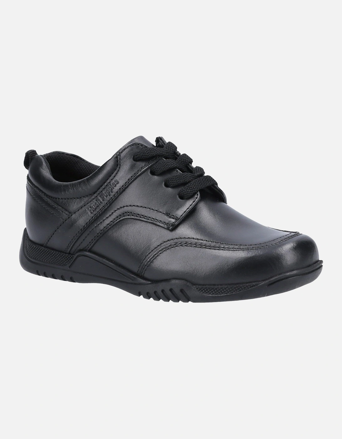 Hush Puppies Boy's Hush Puppies Harvey Youth Boys Black Leather Lace-Up Shoes
