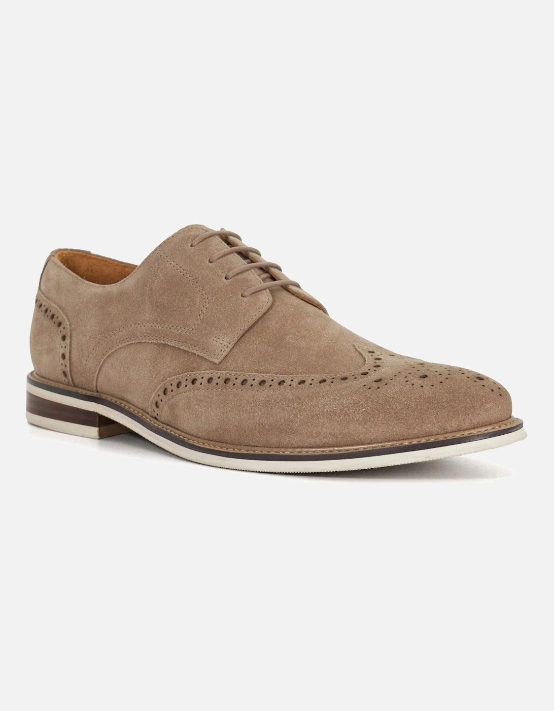 Dune Stanford Suede Men's Beige Brogues Shoes, 5 of 4