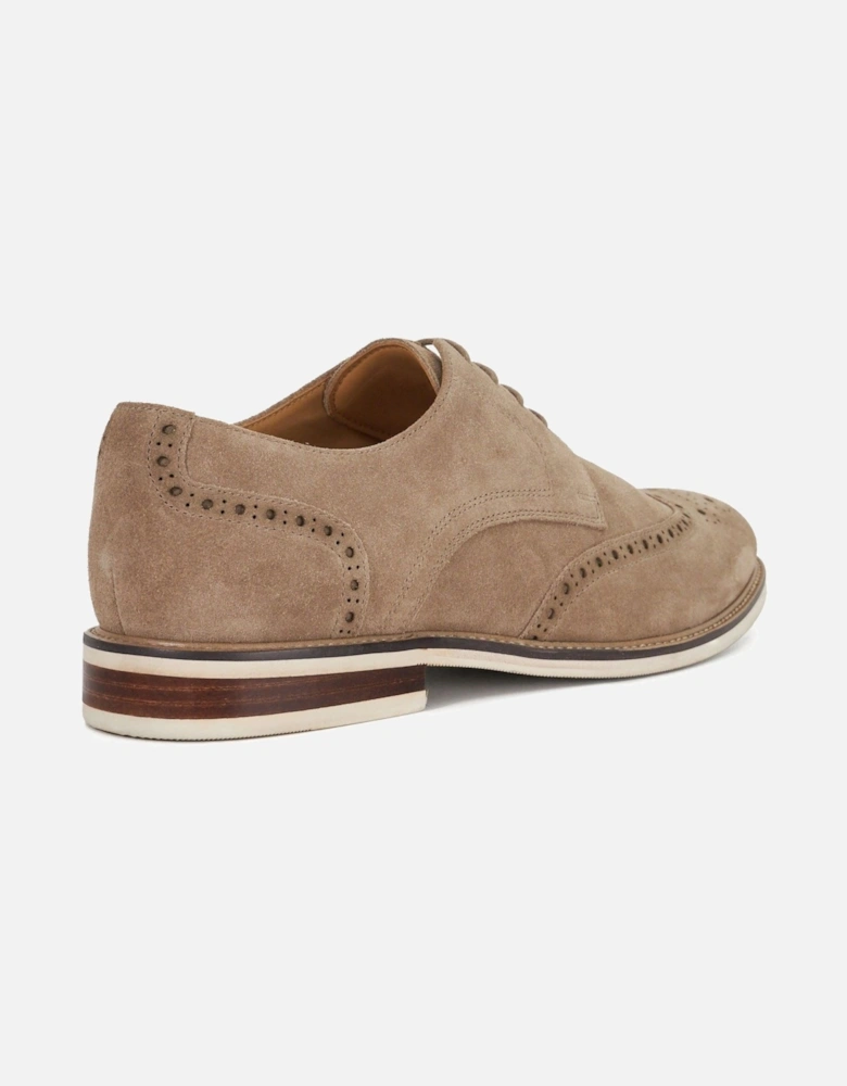 Dune Stanford Suede Men's Beige Brogues Shoes
