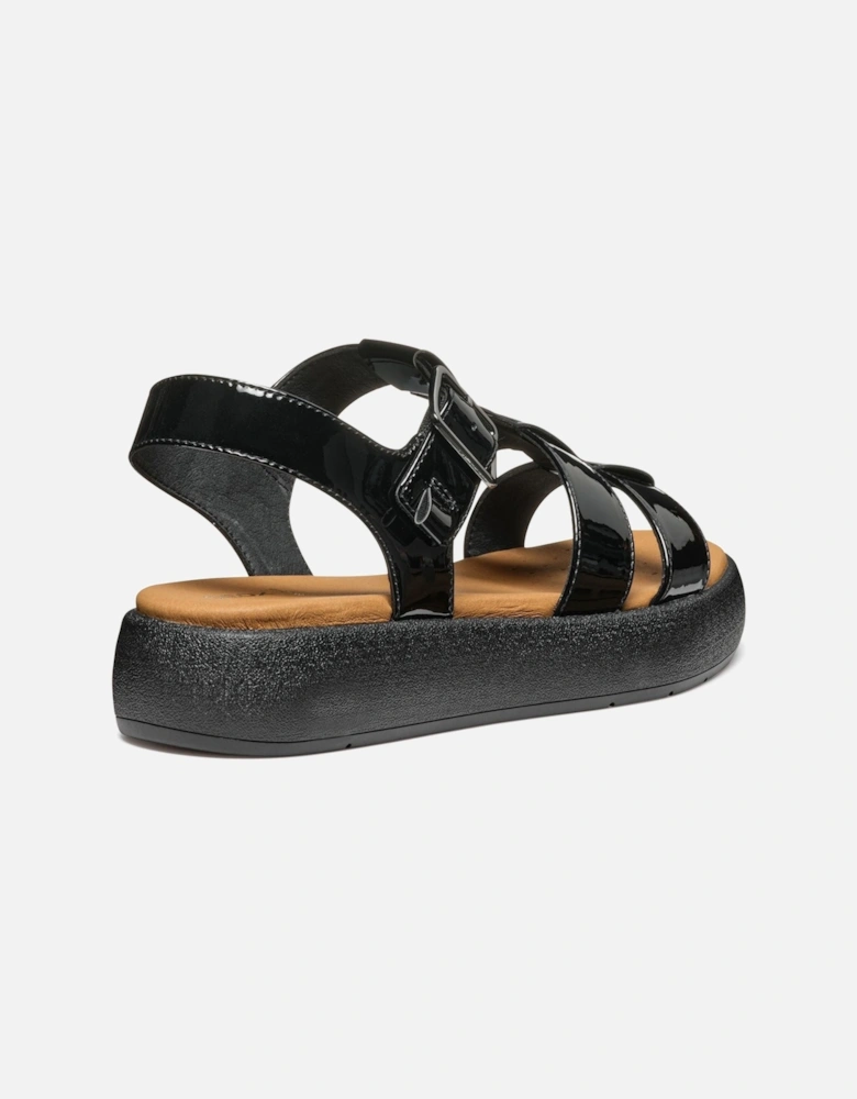 D CAMALEI Synthetic Polyurethane Women's Black Sandals